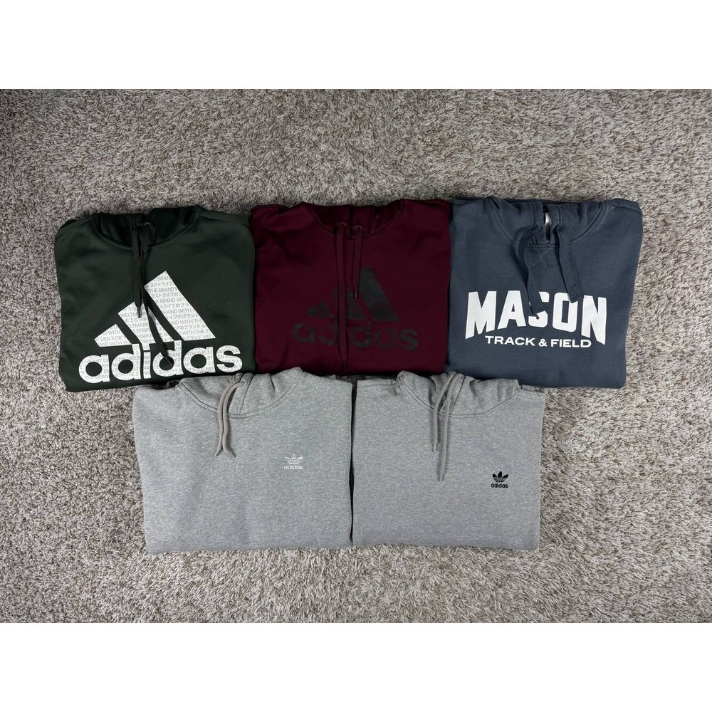 Lot of 5 Adidas Big Logo Originals Performance Pullover Hoodie Men's Size Small